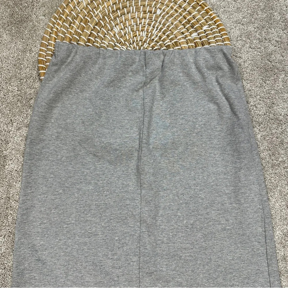 Reformation Elowen Knit Jersey Midi Skirt Pull On Organic Cotton Heather Grey XS - Picture 8 of 14